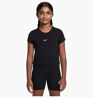 Футболка детская Nike Sportswear Big Kids (Girls) Cropped T-Shirt Black HF7010-010