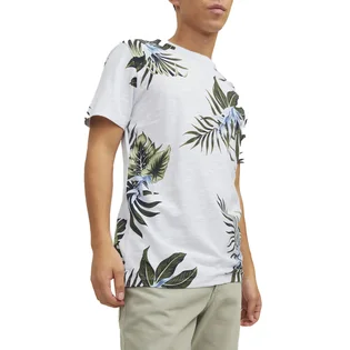 Футболка мужская Jack & Jones Jprblatropic Aop Ss Crew Sn White/Multi 12203764-WHITE