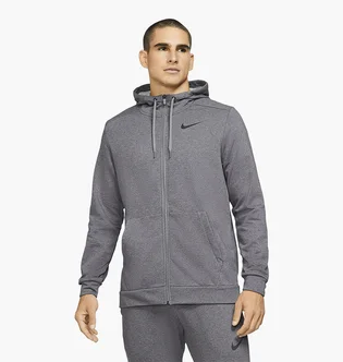 Толстовка мужская Nike Dry Men's Dri-FIT Hooded Fitness Full-Zip Grey CZ6376-071