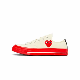 Кеды унисекс Comme des Garcons Play X Chuck 70 Low Shoes Egret/Red Beige A01796C