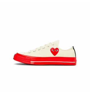 Кеди унісекс Comme des Garcons Play X Chuck 70 Low Shoes Egret/Red Beige A01796C