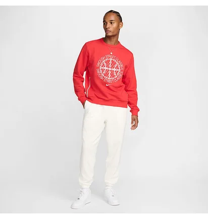 Свитшот мужской Nike Standard Issue MenS Dri-Fit Basketball Crew-Neck Sweatshirt Red FZ0682-657