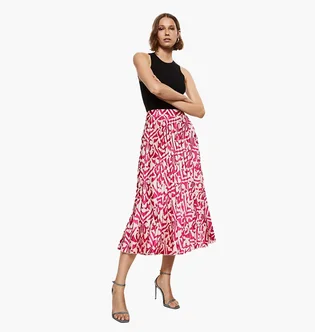 Спідниця жіноча Mango Printed Pleated Pink 37093855