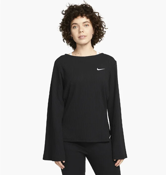 Лонгслив женский Nike W Nsw Rib Jrsy Ls Top Black DV7866-010