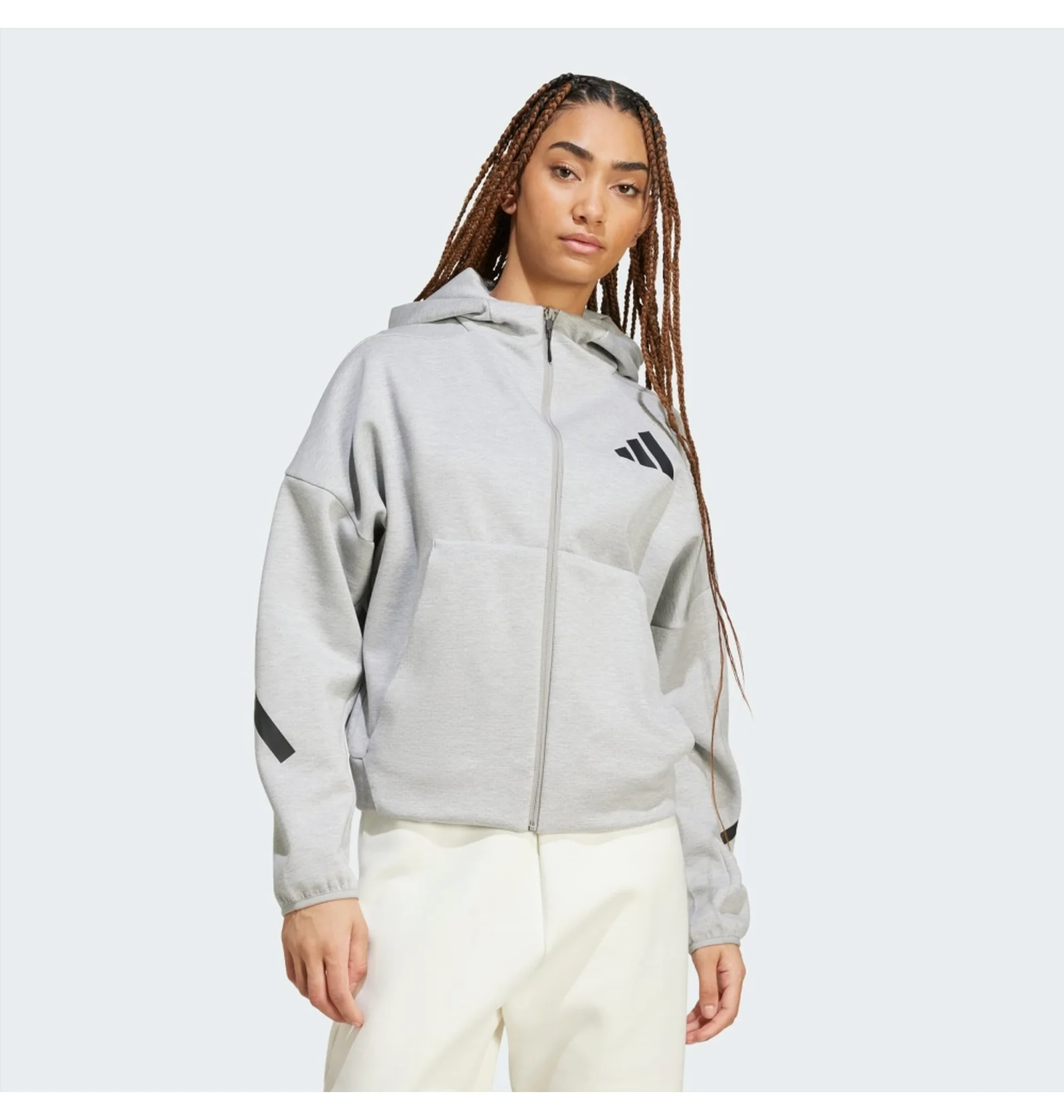 ᐉ Толстовка женская Adidas Z.N.E. Full-Zip Hoodie Grey JD9593