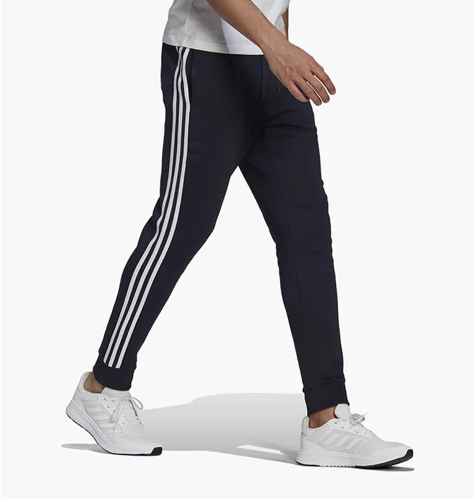 Штаны мужские Adidas Essentials French Terry Tapered-Cuff 3-Stripes Pants Blue GK8823