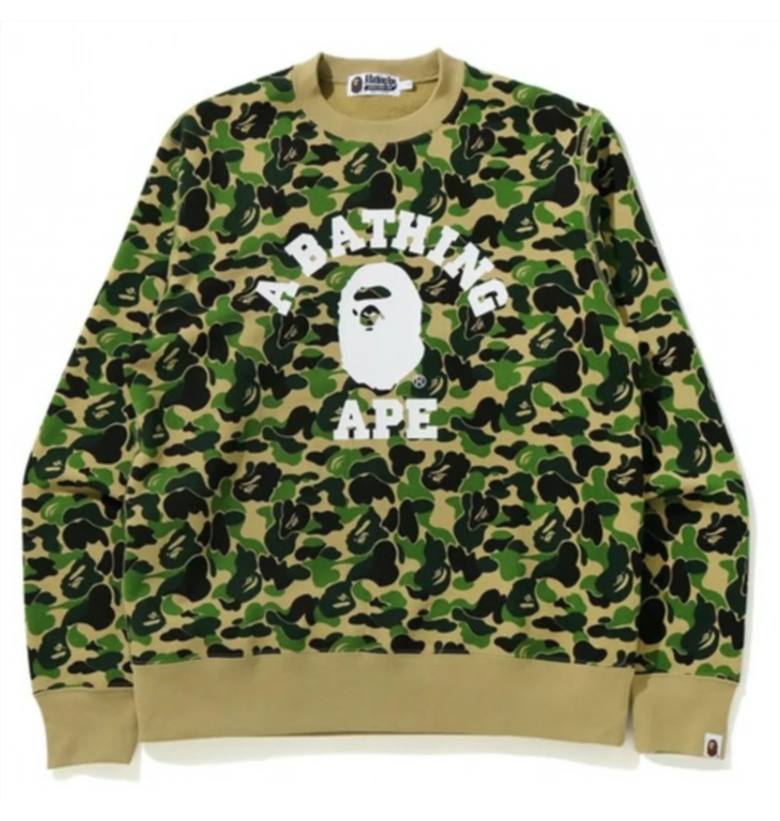 ×BAPE ジャージ トップス Crew Green Lサイズ ᐉ Свитшот мужской Bape Abc Camo College Wide Crewneck Green