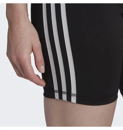Шорты женские Adidas Training Essentials 3-Stripes High-Waisted Short Leggings Black HK9964