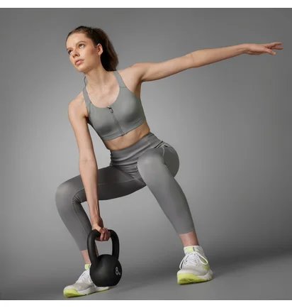 Топ жіночий Adidas Tlrd Impact Luxe High-Support Zip Bra Grey IT6656