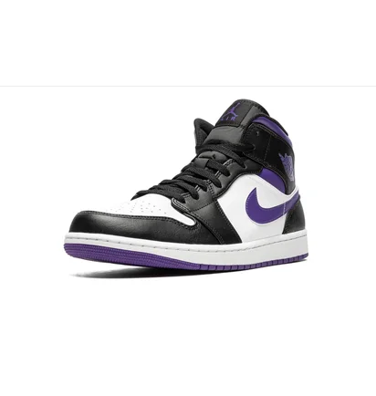 Кроссовки мужские Air Jordan 1 Mid Black/White 554724-095