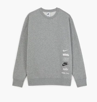 Свитшот мужской Nike Sweat Crew Multi Logo Grey DX0781-063