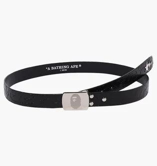 Ремінь чоловічий A Bathing Ape Neon Camo Narrow Leather Belt Black 001BTK301003M