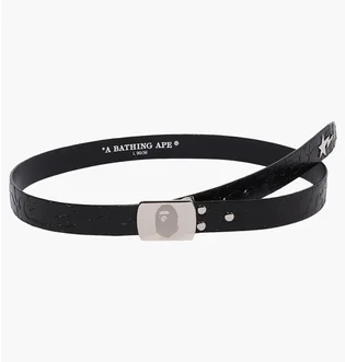 Ремень мужской A Bathing Ape Neon Camo Narrow Leather Belt Black 001BTK301003M