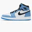 Кроссовки мужские Air Jordan 1 High Black University Light Blue/White 555088-134