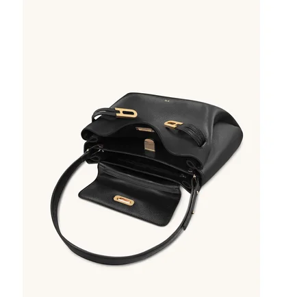 Сумка жіноча JW PEI Rhea Pebbled Double Buckle Shoulder Bag Black BB2025BG134084JWP