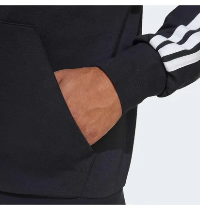 Толстовка мужская Adidas Essentials 3-Stripes French Terry Black JD1877