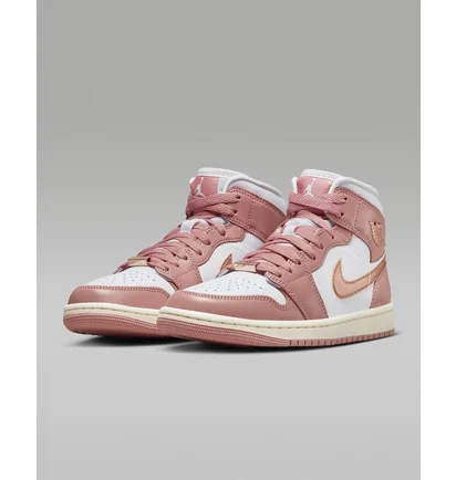 Кроссовки женские Air Jordan 1 Mid Se Shoes White/Pink FB9892-670
