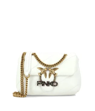 Сумка жіноча Pinko Leather Messenger Bag Love Mini Puff Jewel - Crossbody Bag White 1P222X-Y6Y3