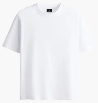 Футболка мужская H&M Relaxed Fit White 1309319011
