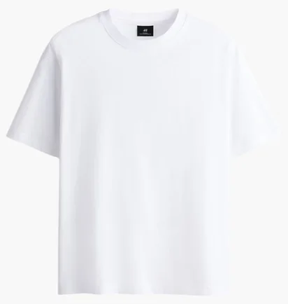 Футболка чоловіча H&M Relaxed Fit White 1309319011