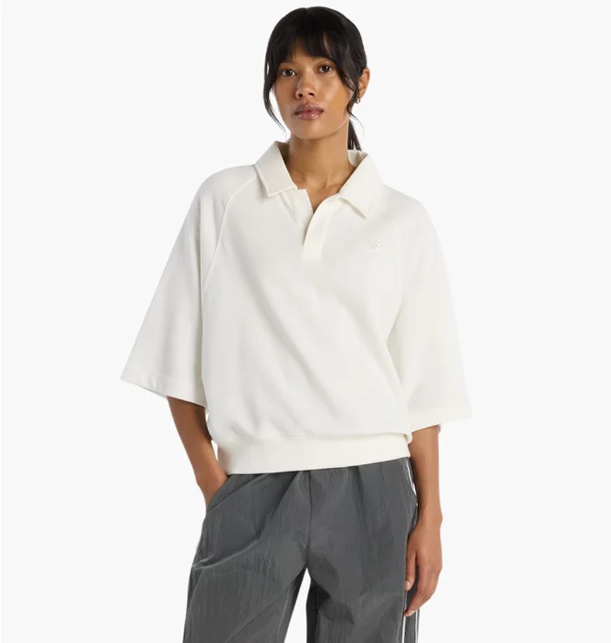 Поло жіноче New Balance Coastal Fleece Oversized Polo White WT611044SST