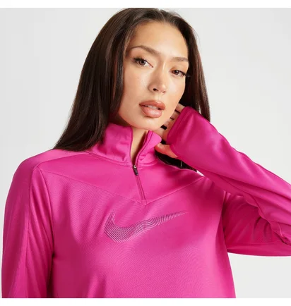 Кофта женская Nike Dri-Fit Swoosh Quarter-Zip Running Top Pink FB4687-615