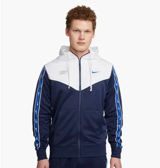 Толстовка мужская Nike Sportswear Repeat MenS Full-Zip Hoodie Blue/White DX2025-411