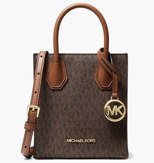 Сумка женская Michael Kors Mercer Extra-Small Logo And Leather Crossbody Bag Brown 35T1GM9C0I-BROWN-20534