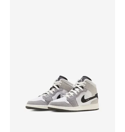Кросівки дитячі Air Jordan 1 Mid White/Grey FD9091-002