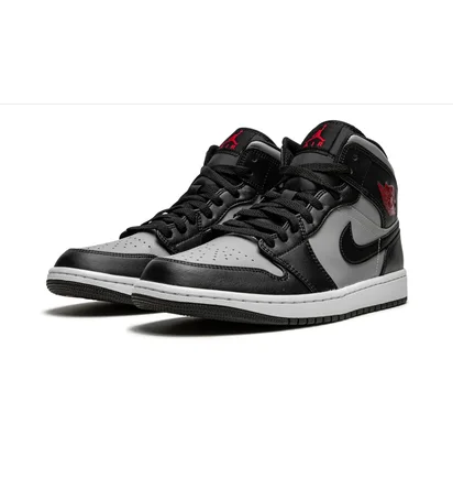 Кроссовки мужские Air Jordan 1 Mid Black/Grey 554724-096