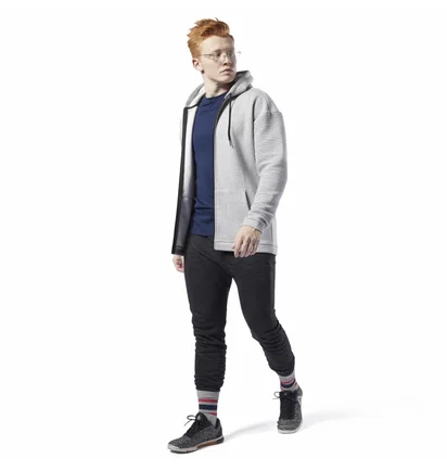Толстовка мужская Reebok Workout Ready Full-Zip Fleece Grey EC0897