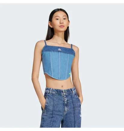 Топ женский Adidas Denim Corset Blue IW5671