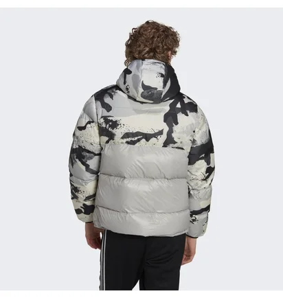 Пуховик мужской Adidas Down Regen Camo Hooded Puffer Jacket Grey HK5030