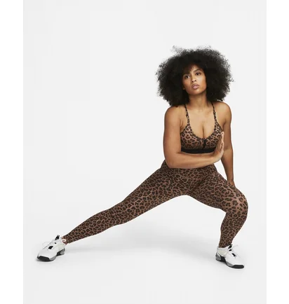 Топ женский Nike Indy WomenS Light-Support 1-Piece Pad V-Neck Leopard Print Sports Bra Brown DV9963-256