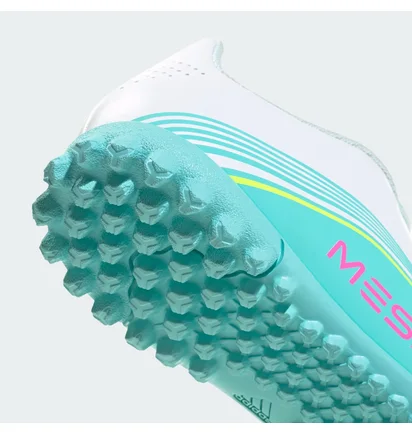 Сороконожки детские Adidas F50 Messi Club White/Turquoise JQ0949