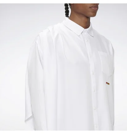 Рубашка унисекс Reebok Pyer Moss Draped Button-Down Shirt White He8136