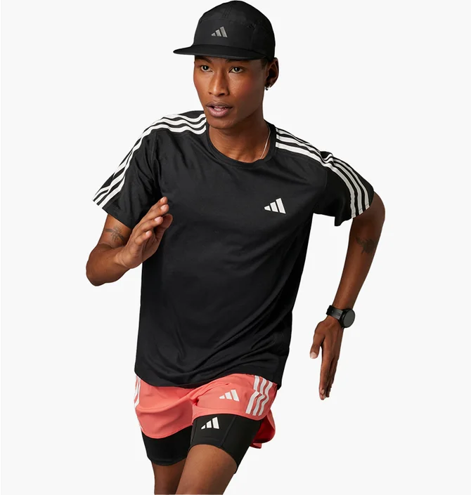 Футболка чоловіча Adidas Own The Run 3-Stripes Tee Black IQ3834
