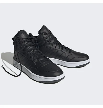 Кросівки чоловічі Adidas Hoops 3.0 Mid Lifestyle Basketball Classic Fur Lining Winterized Shoes Black GZ6679
