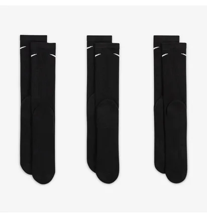 Шкарпетки унісекс Nike Evry Plus Cush Crew Black (3 пари) SX6888-010