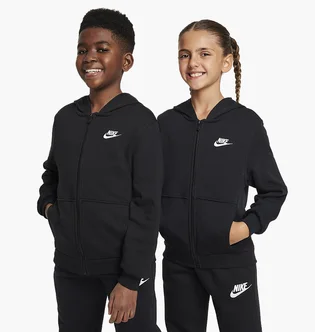 Толстовка детская Nike Club Fleece Older French Terry Full-Zip Hoodie Black FD3017-010
