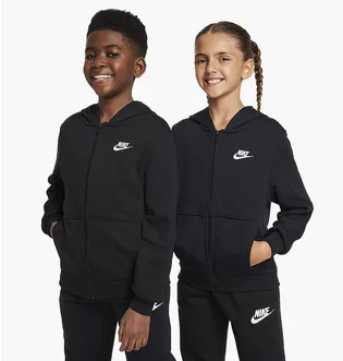 Толстовка детская Nike Club Fleece Older French Terry Full-Zip Hoodie Black FD3017-010