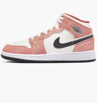 Кроссовки детские Air Jordan 1 Mid Orange Suede Peach/White DV1336-800