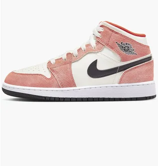 Кроссовки детские Air Jordan 1 Mid Orange Suede Peach/White DV1336-800