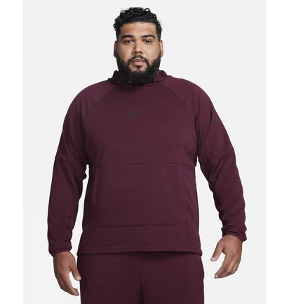 Худі чоловіче Nike Pro Dri-Fit Fleece Fitness Pullover Bordo DV9821-681