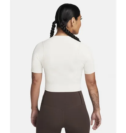 Футболка женская Nike Zenvy Rib Dri-Fit Short-Sleeve Cropped Top White FN7467-104