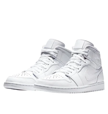 Кроссовки мужские Air Jordan 1 Mid White 554724-129