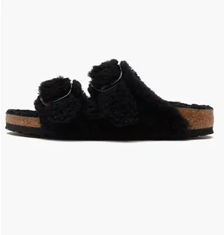 Сандалі жіночі Birkenstock Arizona Teddy Shearling Womens Black 1023105