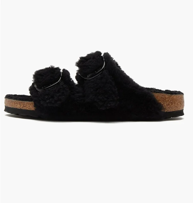 Сандалі жіночі Birkenstock Arizona Teddy Shearling Womens Black 1023105