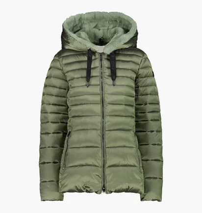 Пуховик женский CMP Woman Jacket Fix Hood Olive 31K3006F-F739