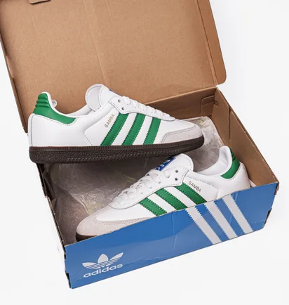 Кроссовки унисекс Adidas Samba Og White & Green White IG1024